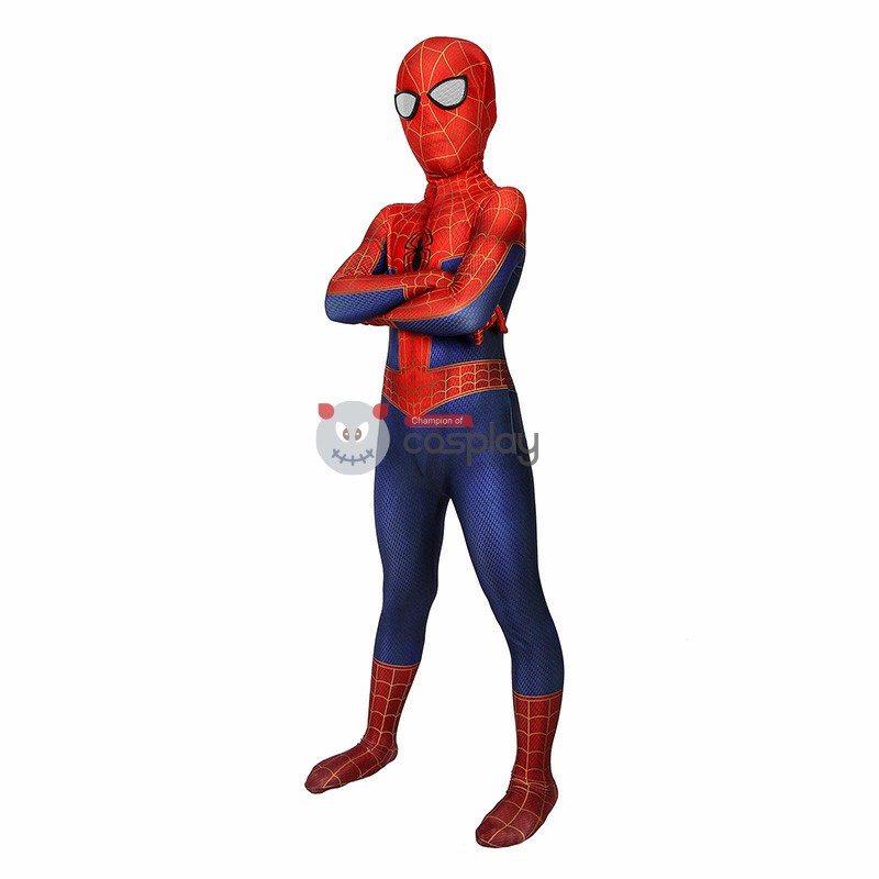 Peter Parker SpiderMan Cosplay Suit Spider-Man Into the Spider-Verse Costumes for Kids